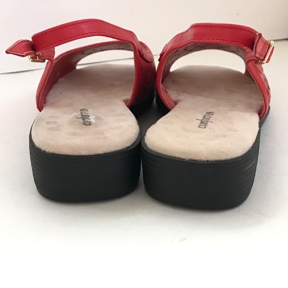 COMFORTVIEW Comfort Sandals Slingback Red Mary Women’s Size 9.5 Wide - Picture 10 of 16